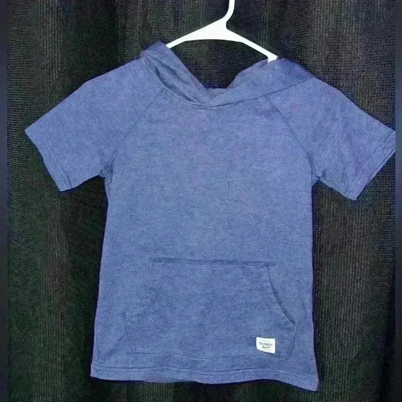 Oshkosh B'gosh short sleeve hooded sweatshirt blue color child size 10/10A - Picture 1 of 4